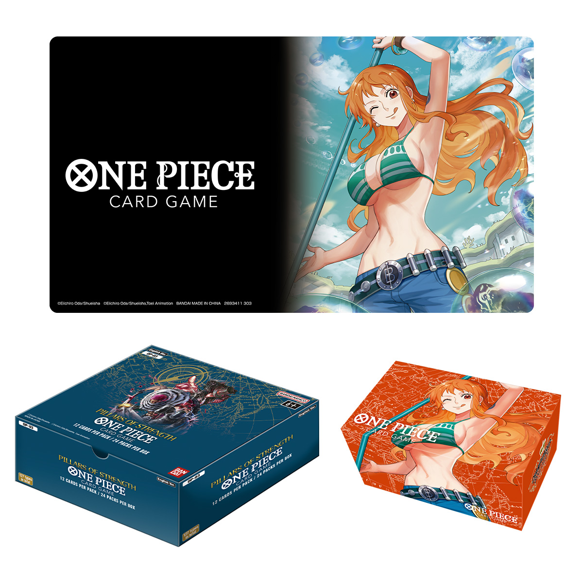 One Piece Card Game Pillars Of Strength Booster Box Playmat And