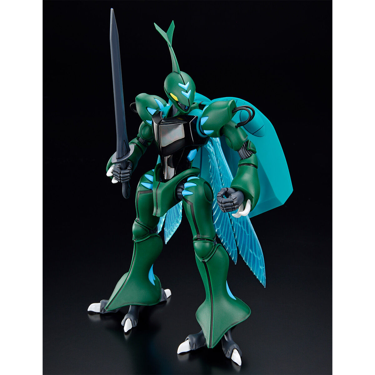 HG 1/72 Tokamak Dunbine - tampilan frontal dengan sayap dan aura converter