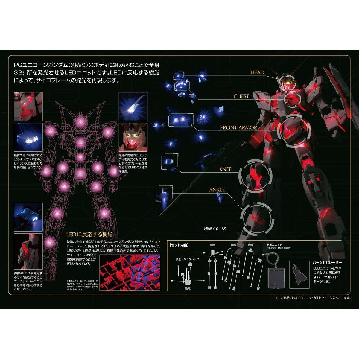 PG 1/60 RX-0 UNICORN GUNDAM LED UNIT [Sep 2020 Delivery] | GUNDAM