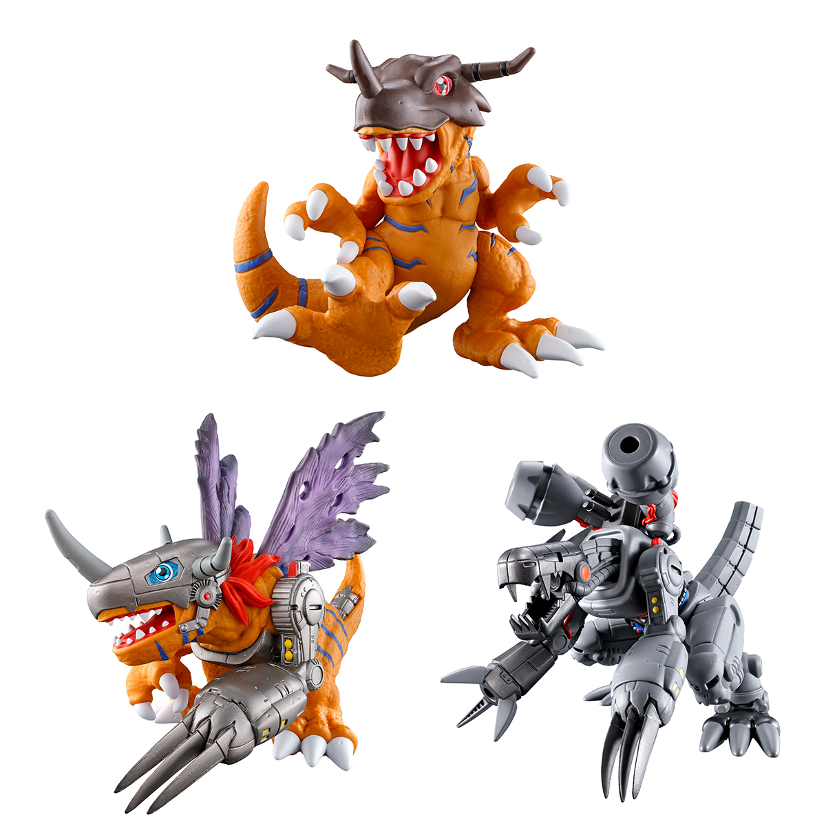 DYNAMOTION 3 figure set (Greymon,MetalGreymon,Mugendramon