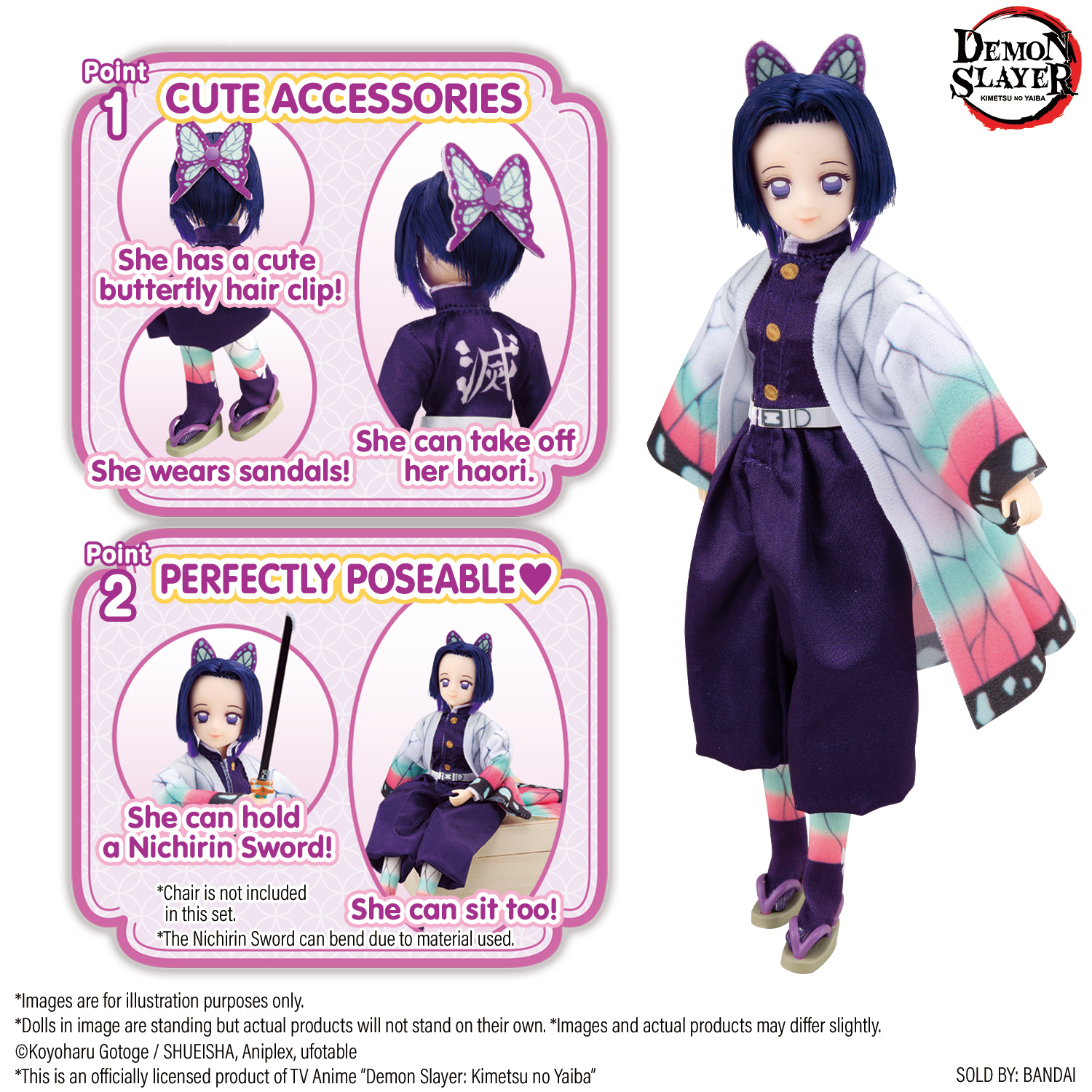 Shinobu RYUSEITAI キャラクターグッズセット Nendoroid Doll Outfit Set: Demon Slayer: Kimetsu no Yaiba