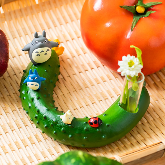 となりのトトロソルト&ペッパー Totoro and Vegetable single vase - Cucumber My Neighbor Totoro