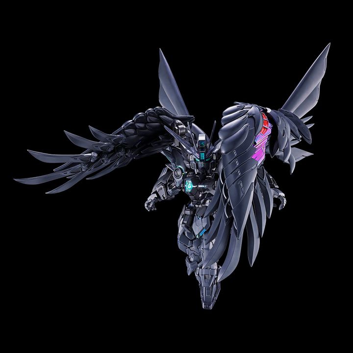 MGSD Wing Gundam Zero EW Structural Coating Black - sayap terbuka