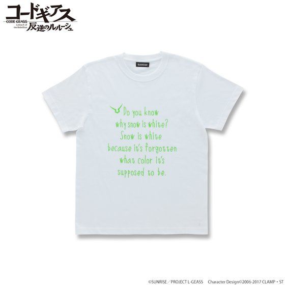 CODE GEASS Lelouch of the Rebellion T-shirts with English words