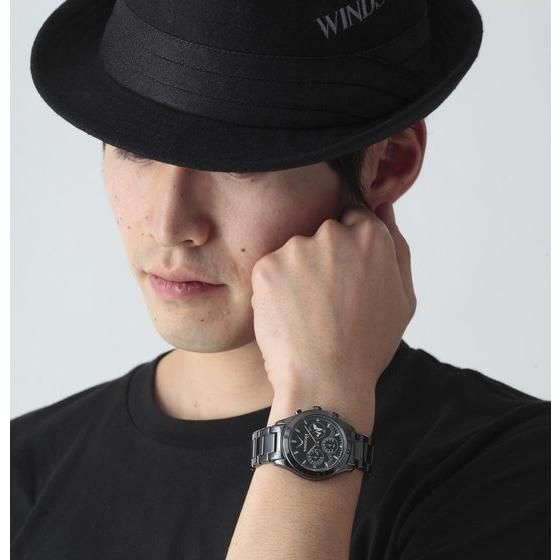 WINDSCALE メンズ 時計 黒 ステンレス　仮面ライダーW　ダブル KAMEN RIDER W WIND SCALE Chronograph watch | Kamen Rider