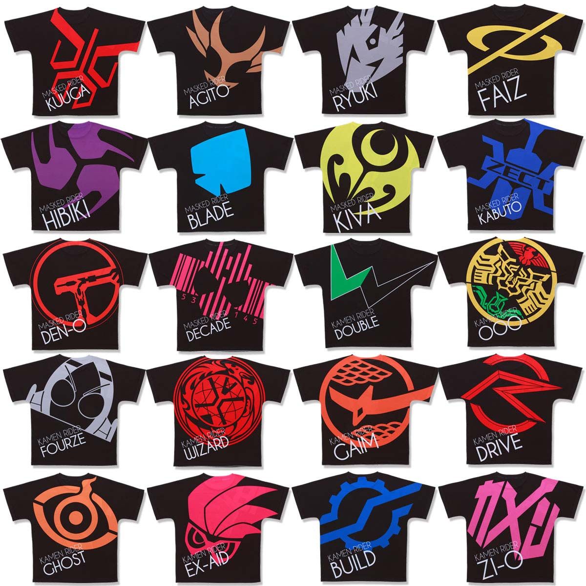 Heisei Kamen Rider 20th Anniversary All-Over Print T-shirt