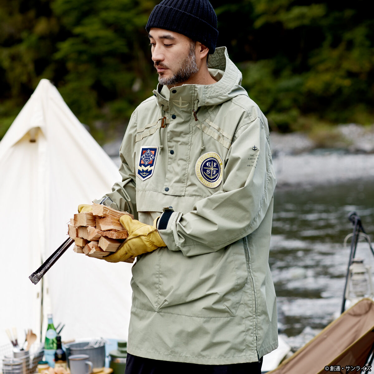 STRICT-G x NANGA Mobile Suit Gundam EFSF TAKIBI Anorak Hoodie