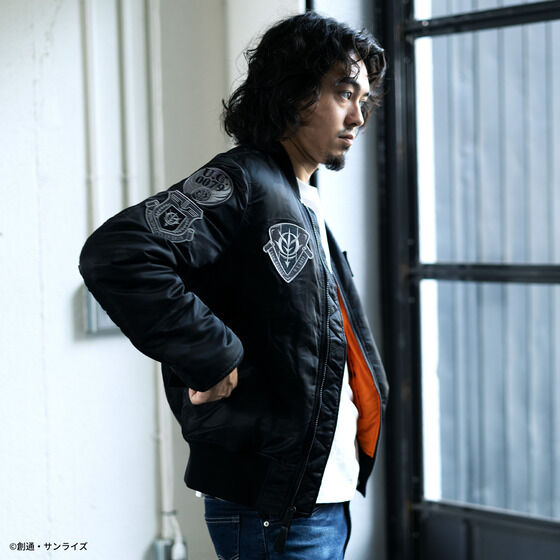 STRICT-G x ALPHA Mobile Suit Gundam Zeon MA-1 Jacket | GUNDAM