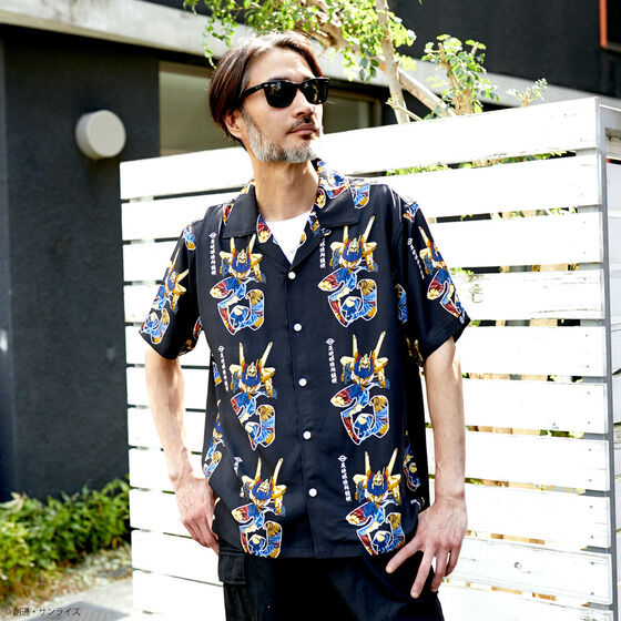 最終価格！MCHAMBRAY #GAUZE ALOHA SHIRT STRICT-G Mobile Suit Zeta Gundam HYAKU-SHIKI Aloha Shirt