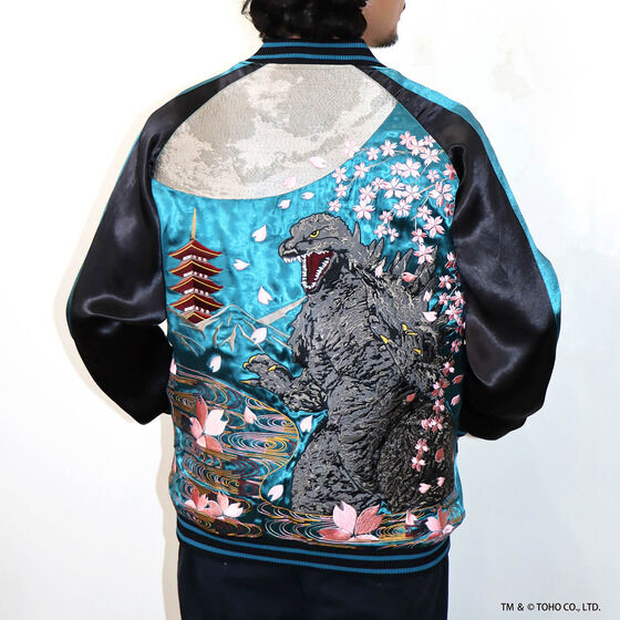 【おすすめ】Switch・SOUVENIR JACKET GODZILLA x nishiki Cherry Blossom Under the Moon GODZILLA