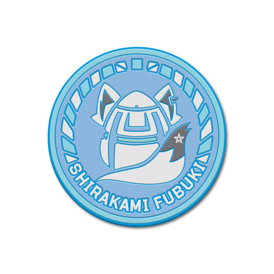 STRICT-G × hololive production SHIRAKAMI FUBUKI EMBLEM [MOBILE SUIT GUNDAM 00 VER.] Rubber Coaster