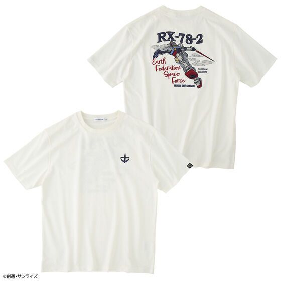 STRICT-G Mobile Suit Gundam RX-78-2 Gundam ver.2 Embroidered T-shirt - tampak depan dengan detail sulaman