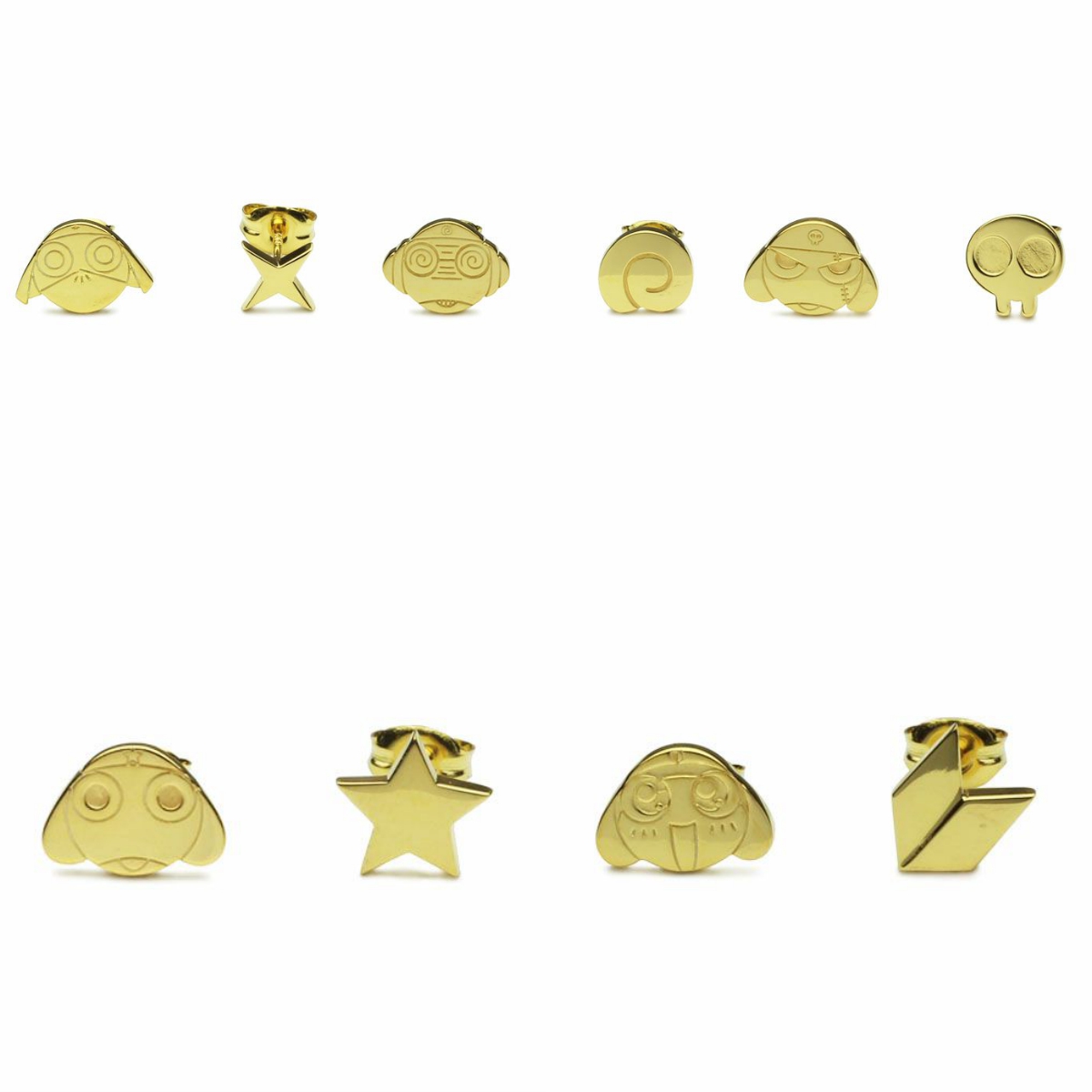 Keroro Platoon Plate-Type Pierced Earrings—Sgt. Frog (Keroro Gunso)/JAM HOME MADE Collaboration
