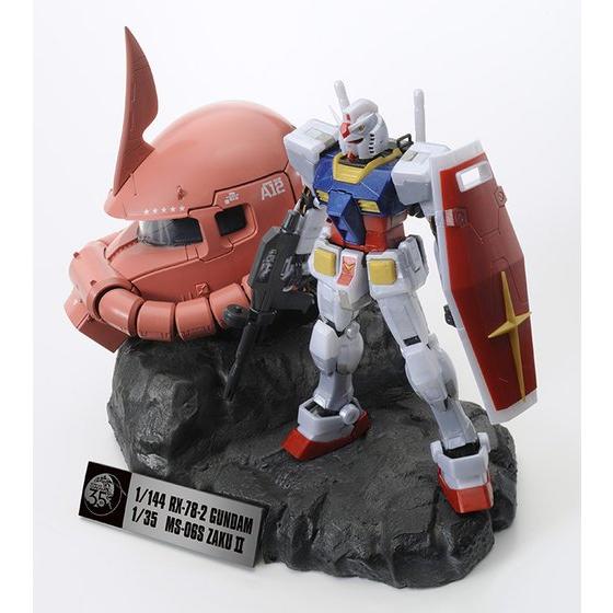 MOBILE SUIT GUNDAM 35TH GUNDAM & CHAR'S ZAKU II HEAD (PREMIUM VER