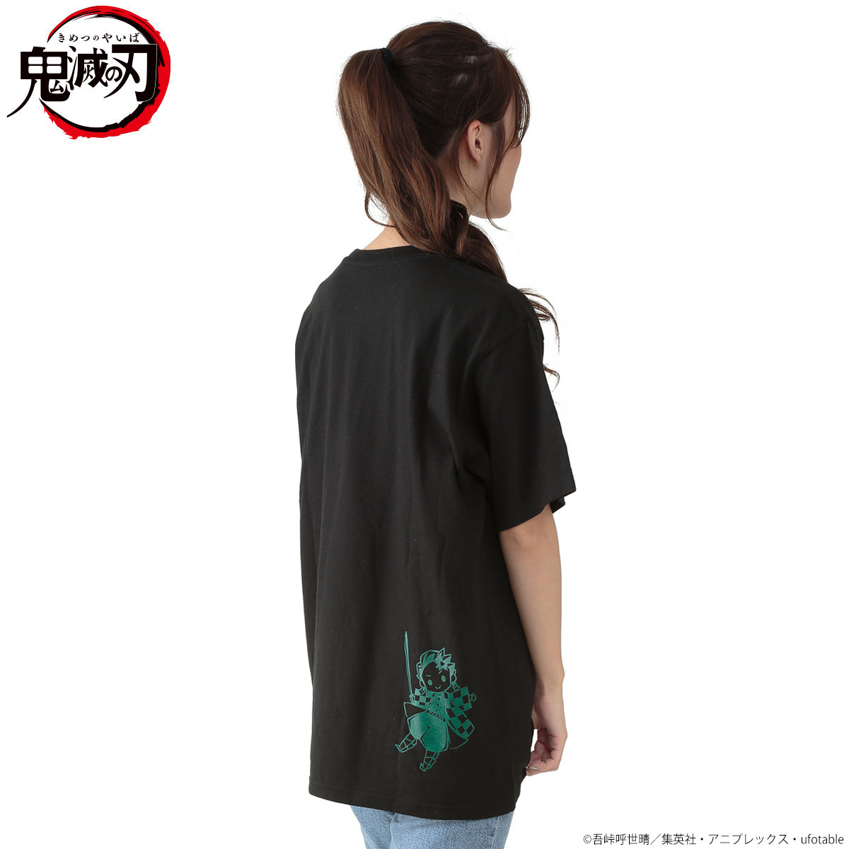 Super-Deformed Characters Black Color T-shirt—Demon Slayer: Kimetsu no Yaiba