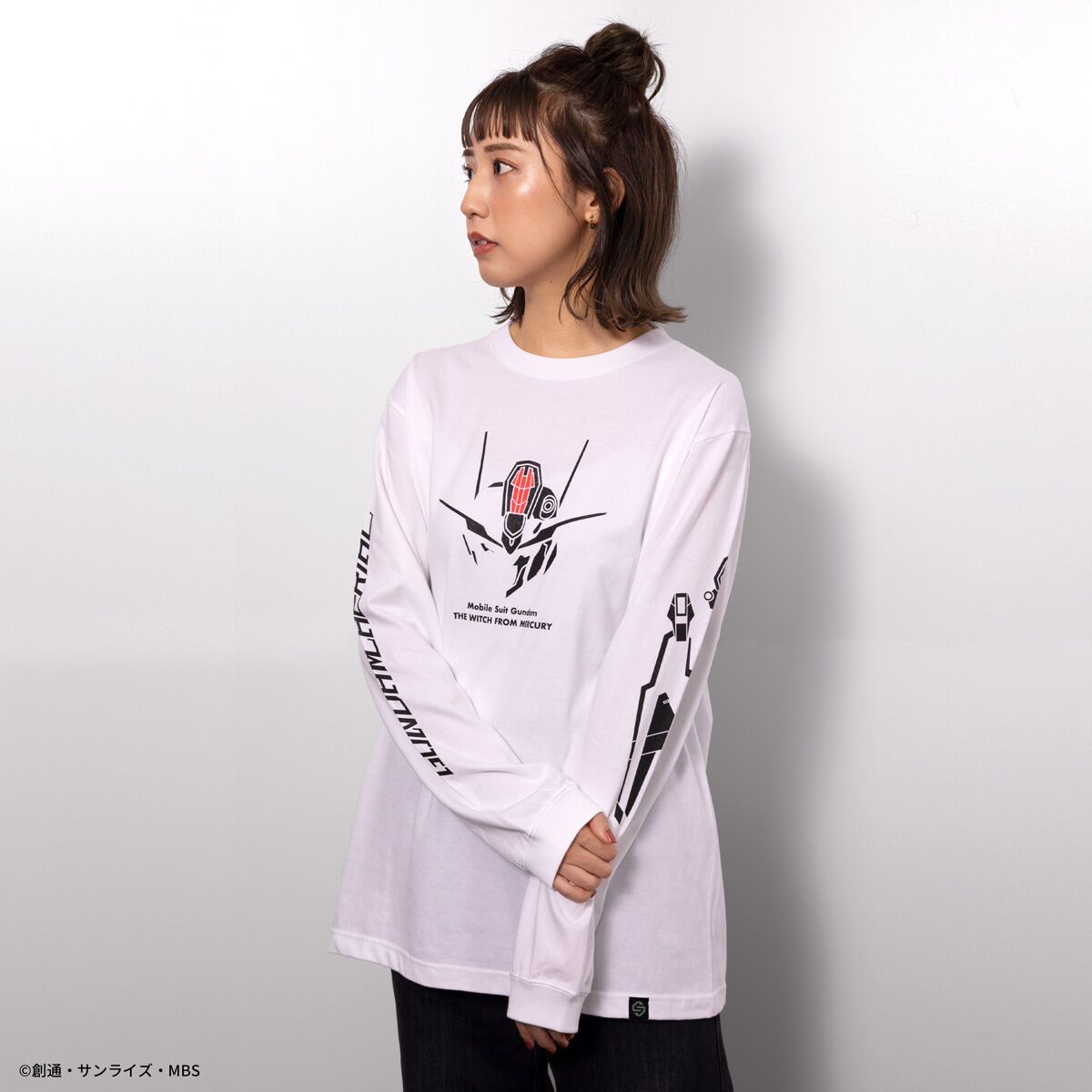 Gundam Aerial Silhouette Long-Sleeve T-shirt—Mobile Suit Gundam the Witch from Mercury/STRICT-G Collaboration