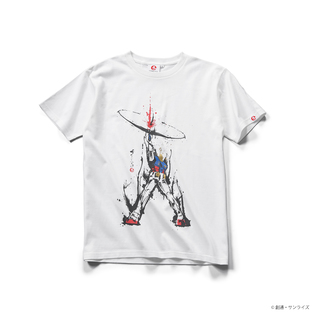 STRICT-G JAPAN　「機動戰士鋼彈」水墨筆觸風 貫穿 T恤 白