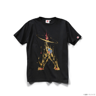 STRICT-G JAPAN 「機動戰士鋼彈」水墨筆觸風 貫穿 T恤 黑