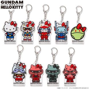 <優惠價>Gundam×Hello kitty  Acrylic Charm keychain 