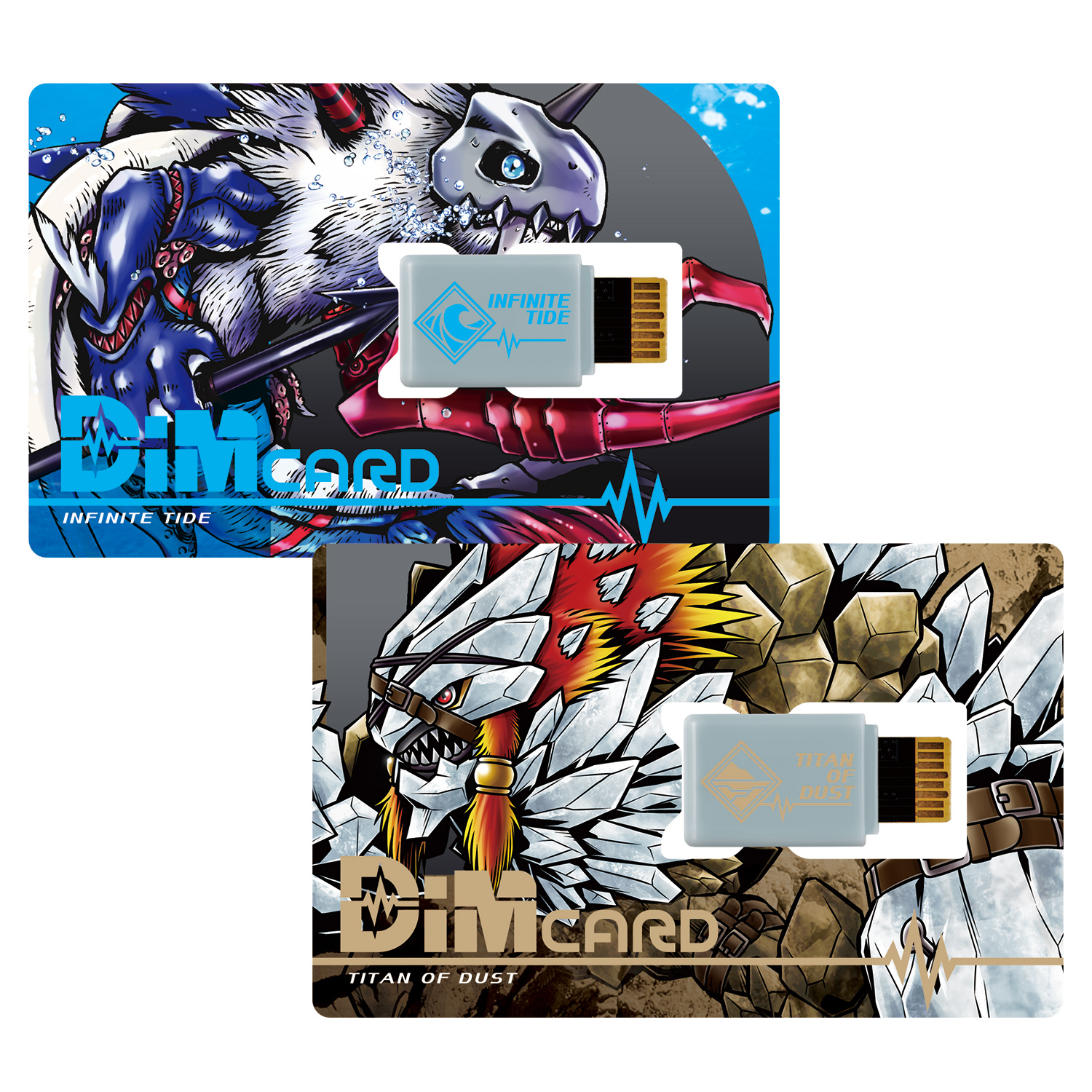 Vital Bracelet Digital Monster Dim Card Vol.2 INFINITE TIDE ＆ TITAN OF DUST and Vital Bracelet Digital Monster Dim Card Vol.3 HERMIT IN THE JUNGLE＆NU METAL EMPIRE