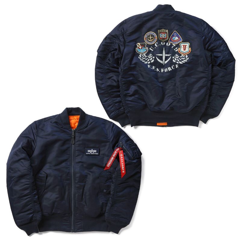 STRICT-G x ALPHA Mobile Suit Gundam Earth Federation Space Force MA-1 Jacket