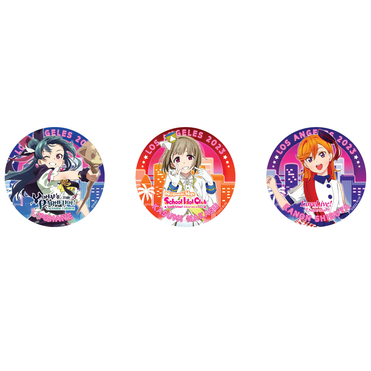 Love Live! series AX Los Angeles 2023 Acrylic plate light & Tin Button 3pcs  set [October 2023 Delivery]
