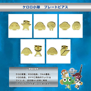 Keroro Platoon Plate-Type Pierced Earrings—Sgt. Frog (Keroro Gunso)/JAM HOME MADE Collaboration