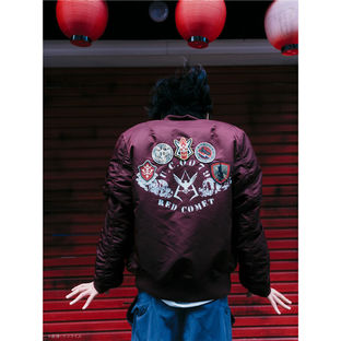 STRICT-G x ALPHA Mobile Suit Gundam Red Comet MA-1 Jacket | GUNDAM