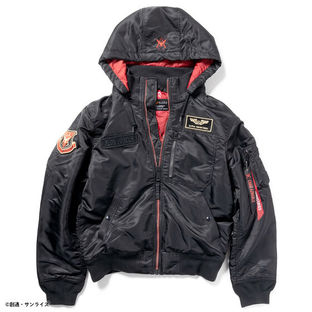 STRICT-G x ALPHA Mobile Suit Gundam Hooded Rib Jacket ZEON