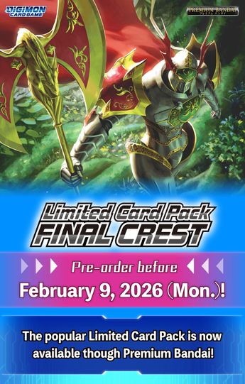 DIGIMON CARD GAME Limited Card Pack FINAL CREST [LM-08] | DIGIMON | PREMIUM  BANDAI USA [Official] Online Store for Action Figures, Model Kits, Card  Games, Toys, and more.