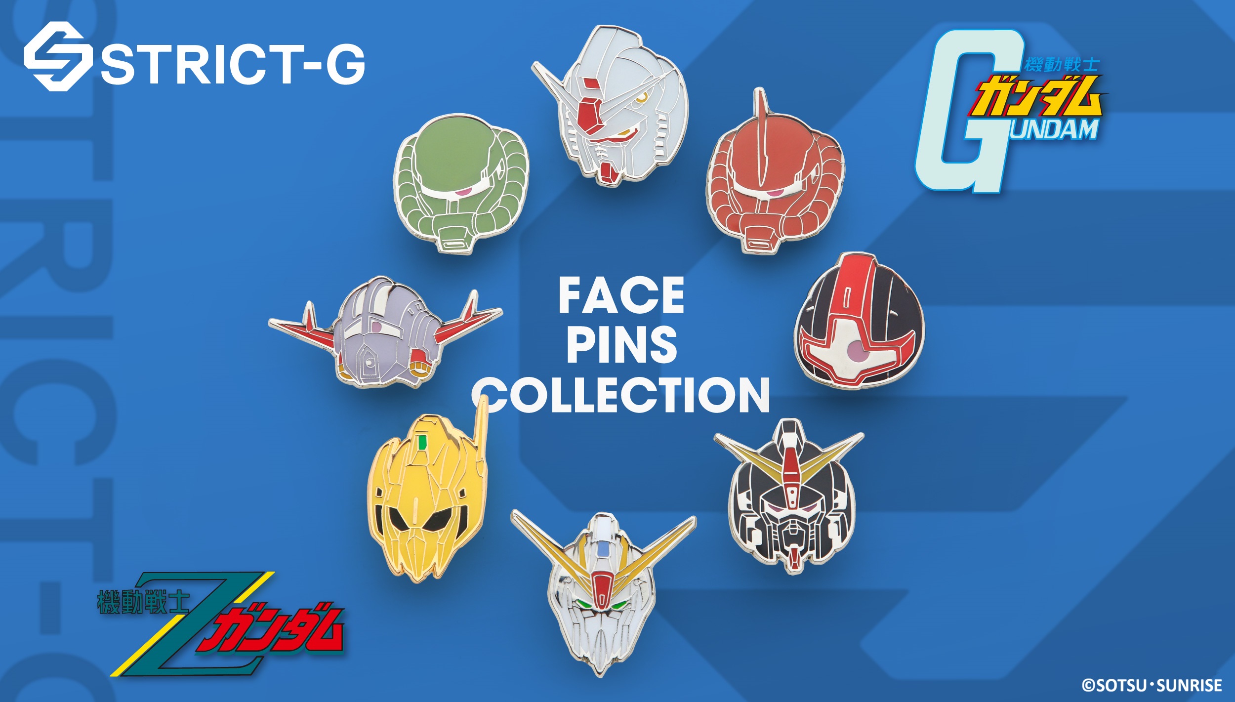 STRICT-G Mobile Suit Zeta Gundam Face Pins Collection ZETA