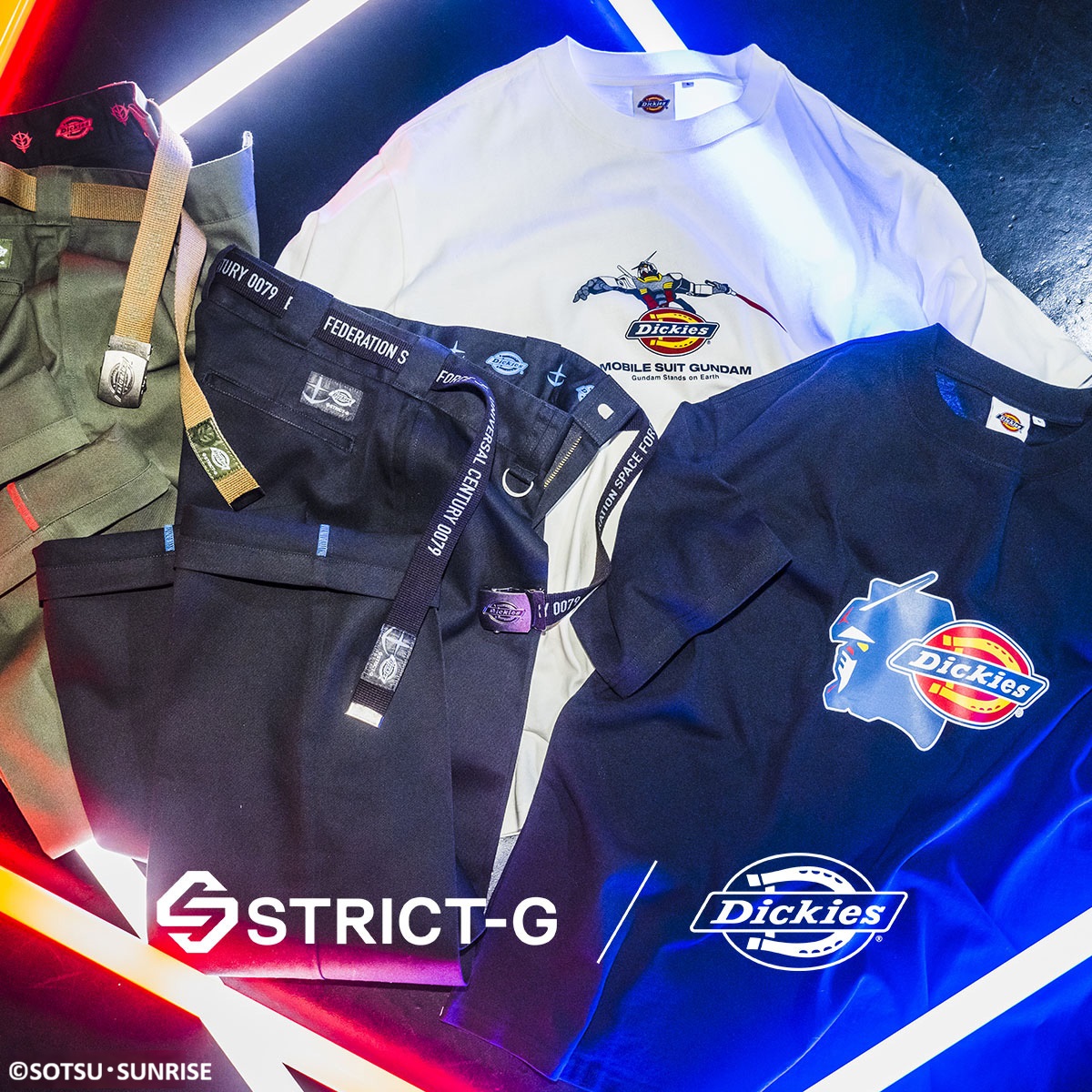 STRICT-G x Dickies Mobile Suit Gundam WHITE T-shirt B | GUNDAM