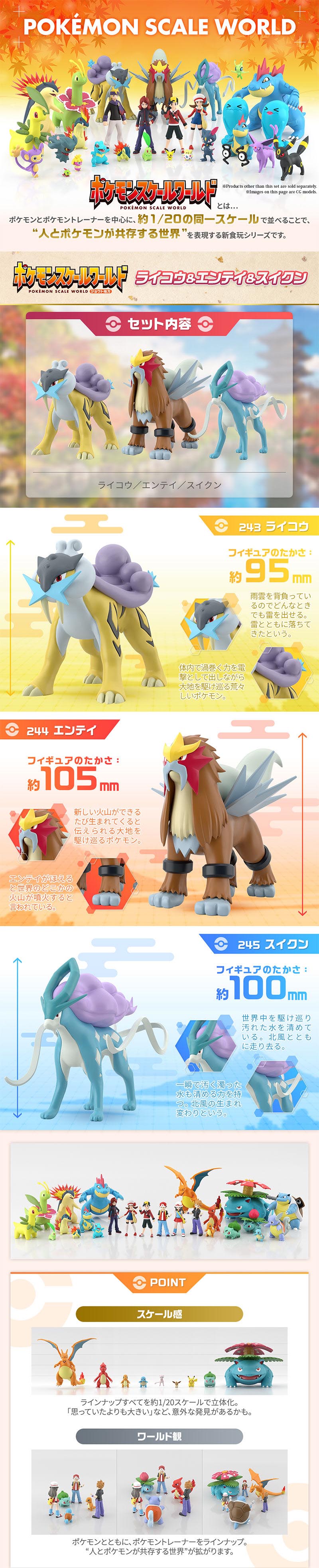 Pokemon Scale World Raikou, Entei & Suicune Three-Pack