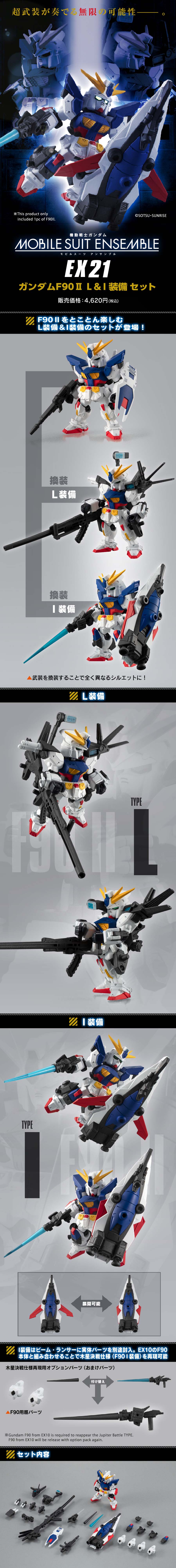 MOBILE SUIT ENSEMBLE EX21 GUNDAM F90II ( L-TYPE & I-TYPE SET