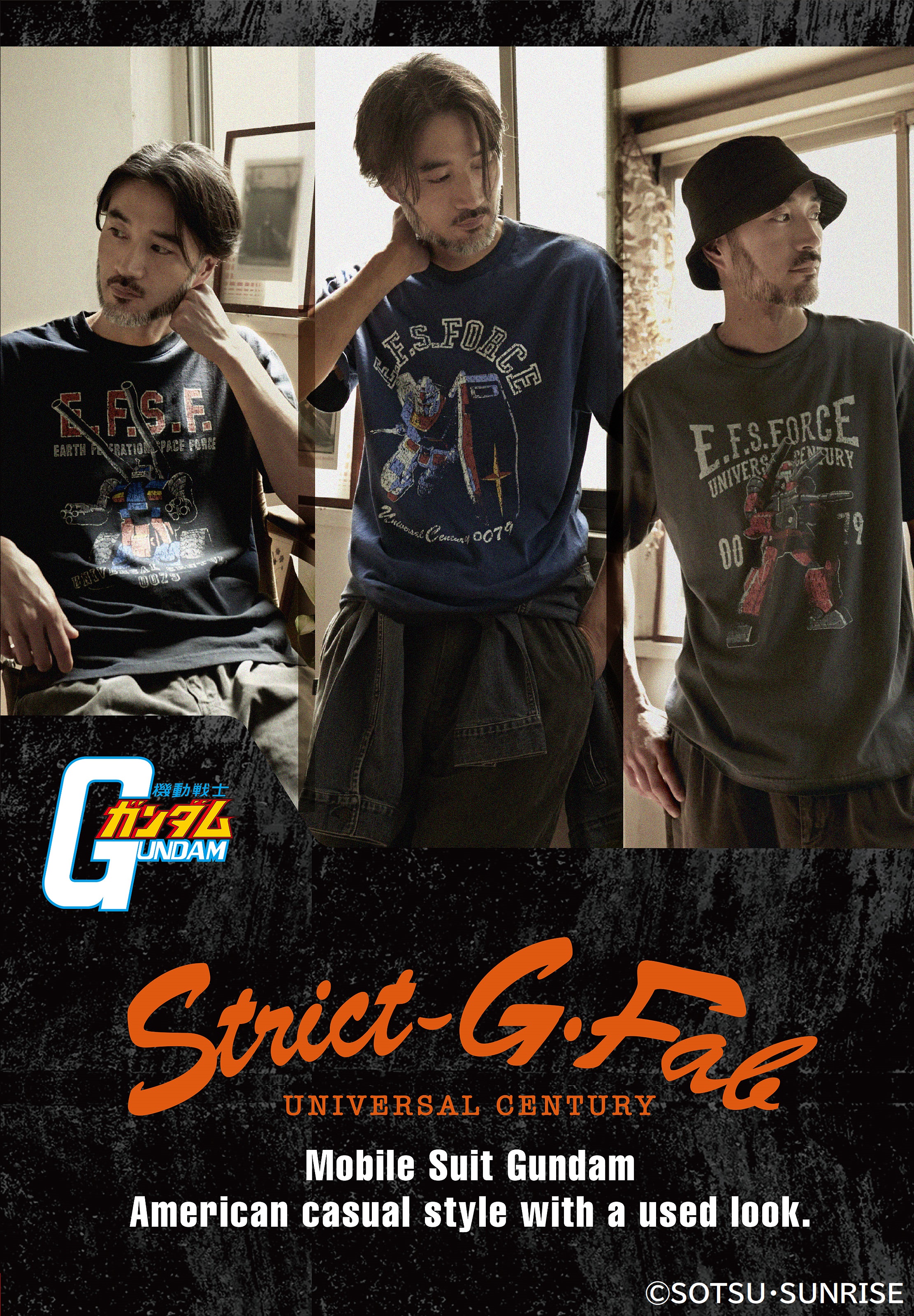 STRICT-G.Fab Mobile Suit Gundam Used Style T-shirt GUNDAM