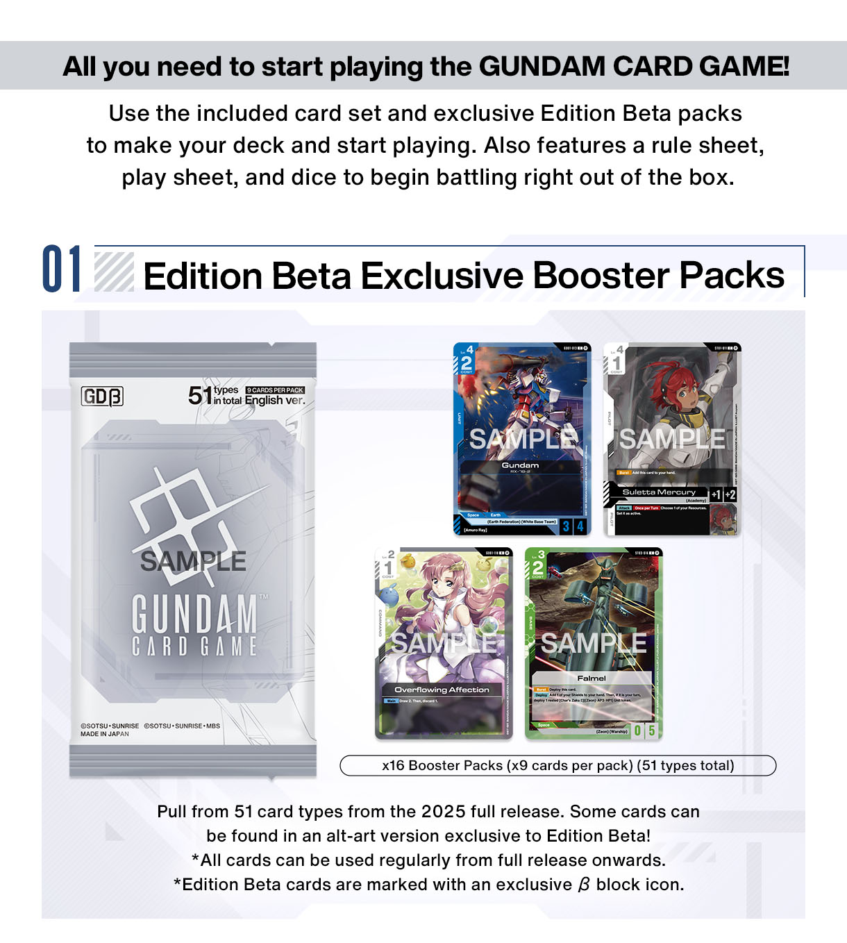 GUNDAM CARD GAME Edition Beta EXcluseve Booster Packs