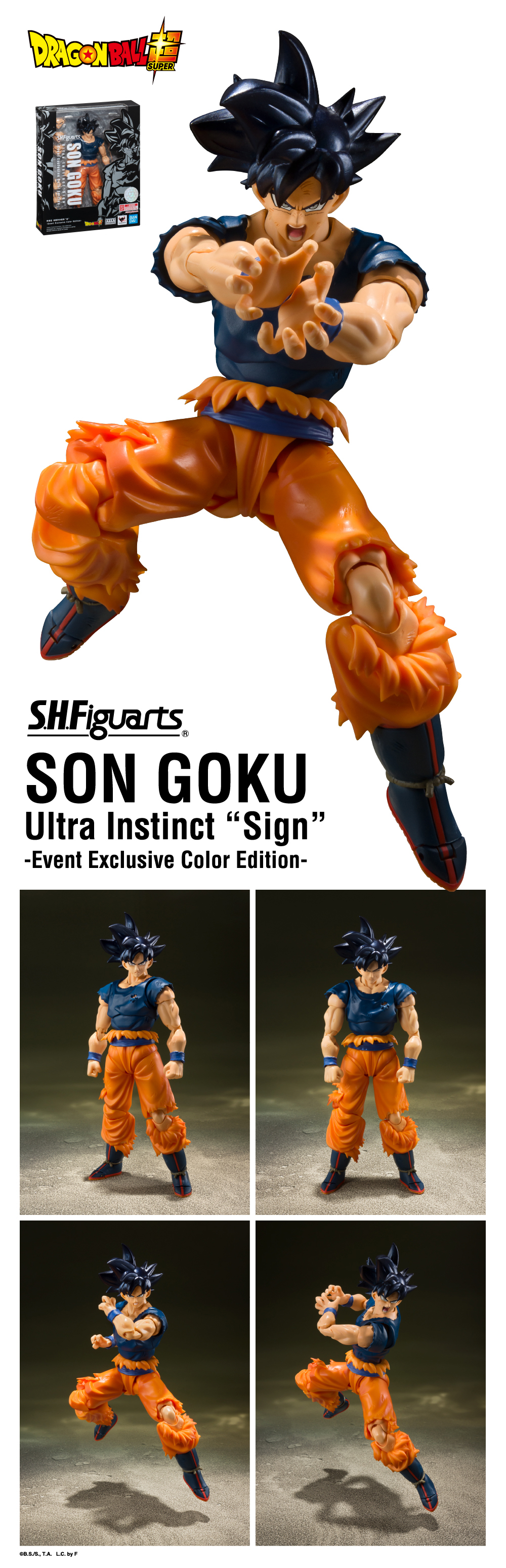 Bandai S.H.Figuarts Dragon Ball Super SonGoku Ultra Instinct UI SHF Figure F/S 