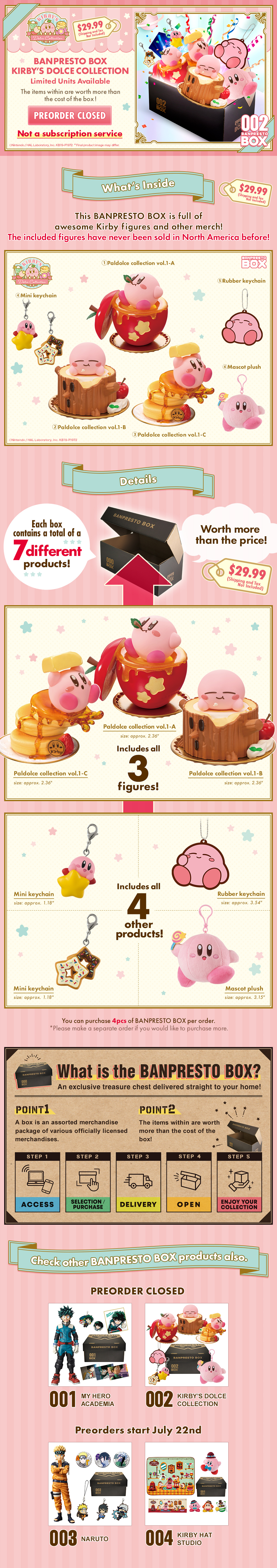 BANPRESTO BOX KIRBY'S DOLCE COLLECTION, Kirby