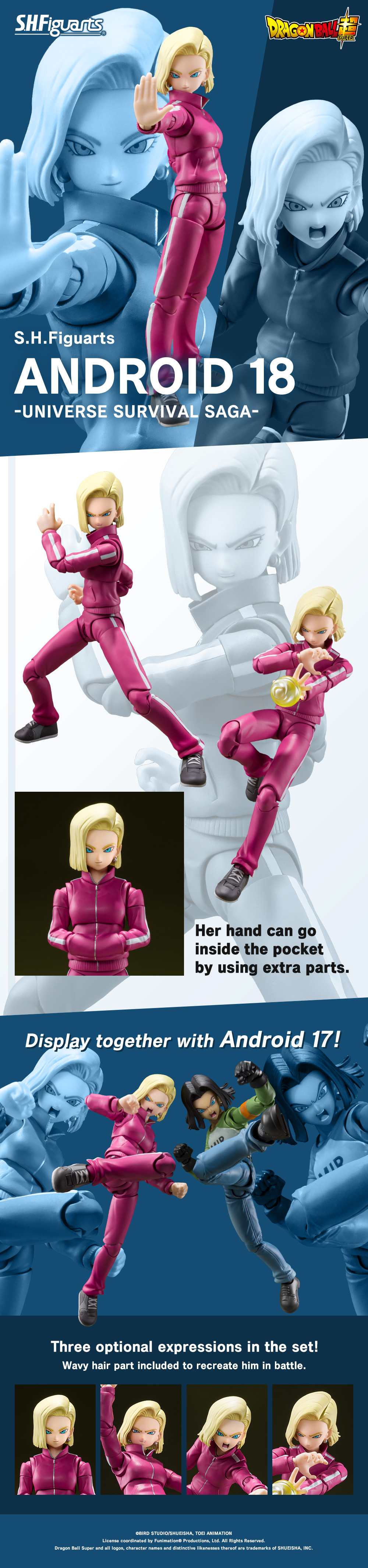 S.H. Figuarts Android 18 Universe Survival Saga Dragon Ball Super Action  Figure 