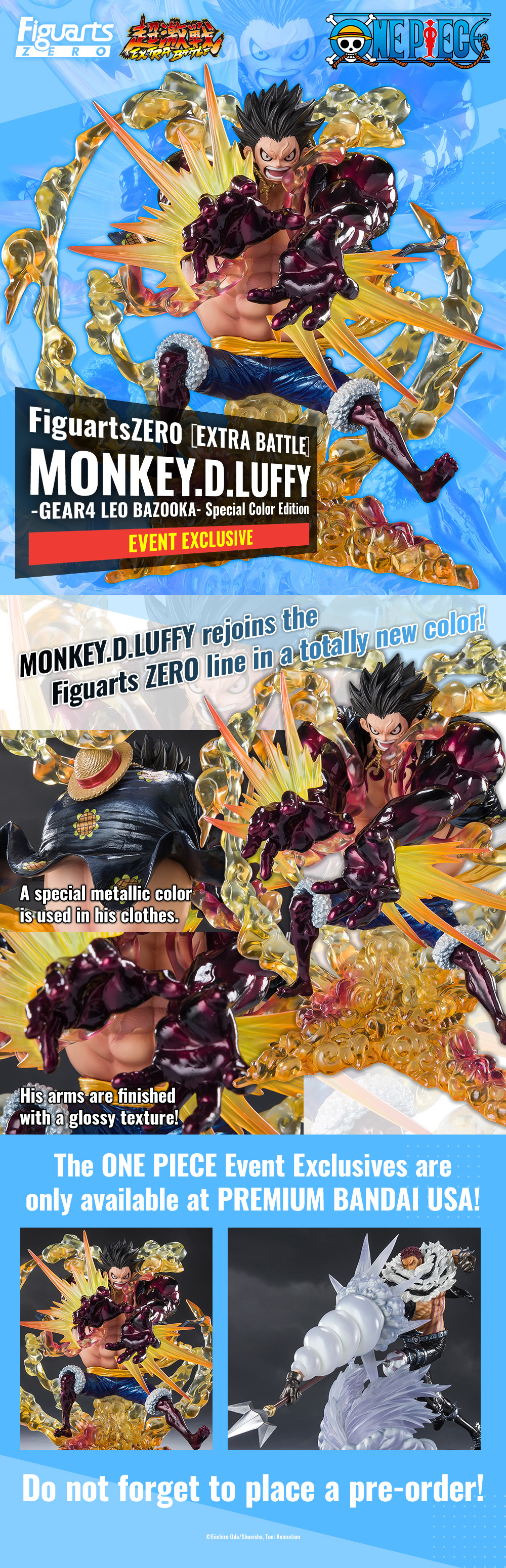 Bandai One Piece - Luffy Gear 4 Bound Man - Extra Battle - Figuarts Zero -  Figurine Collector EURL
