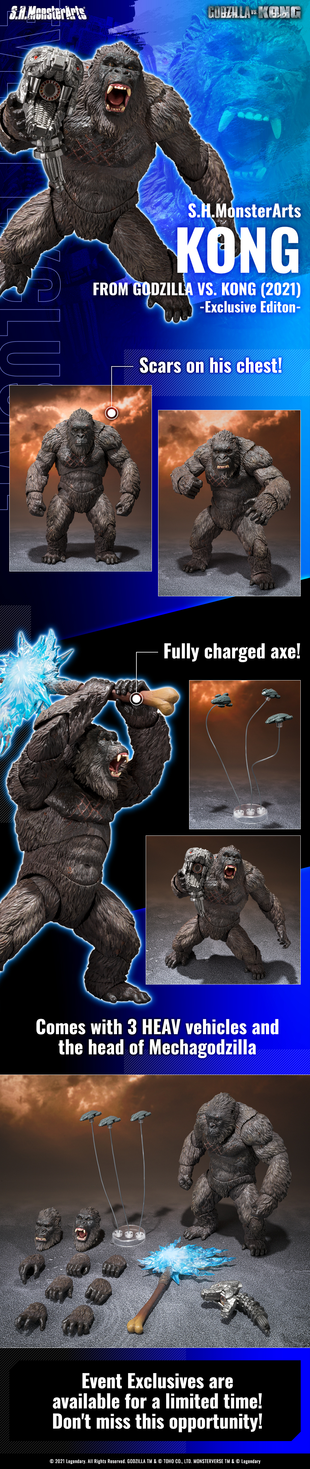 S.H.MonsterArts KONG FROM GODZILLA VS. KONG (2021) -Exclusive